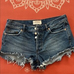 We The Free Dark Blue Jean Shorts